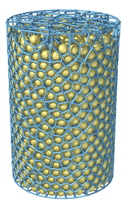 Voronoi tessellation in a cylinder